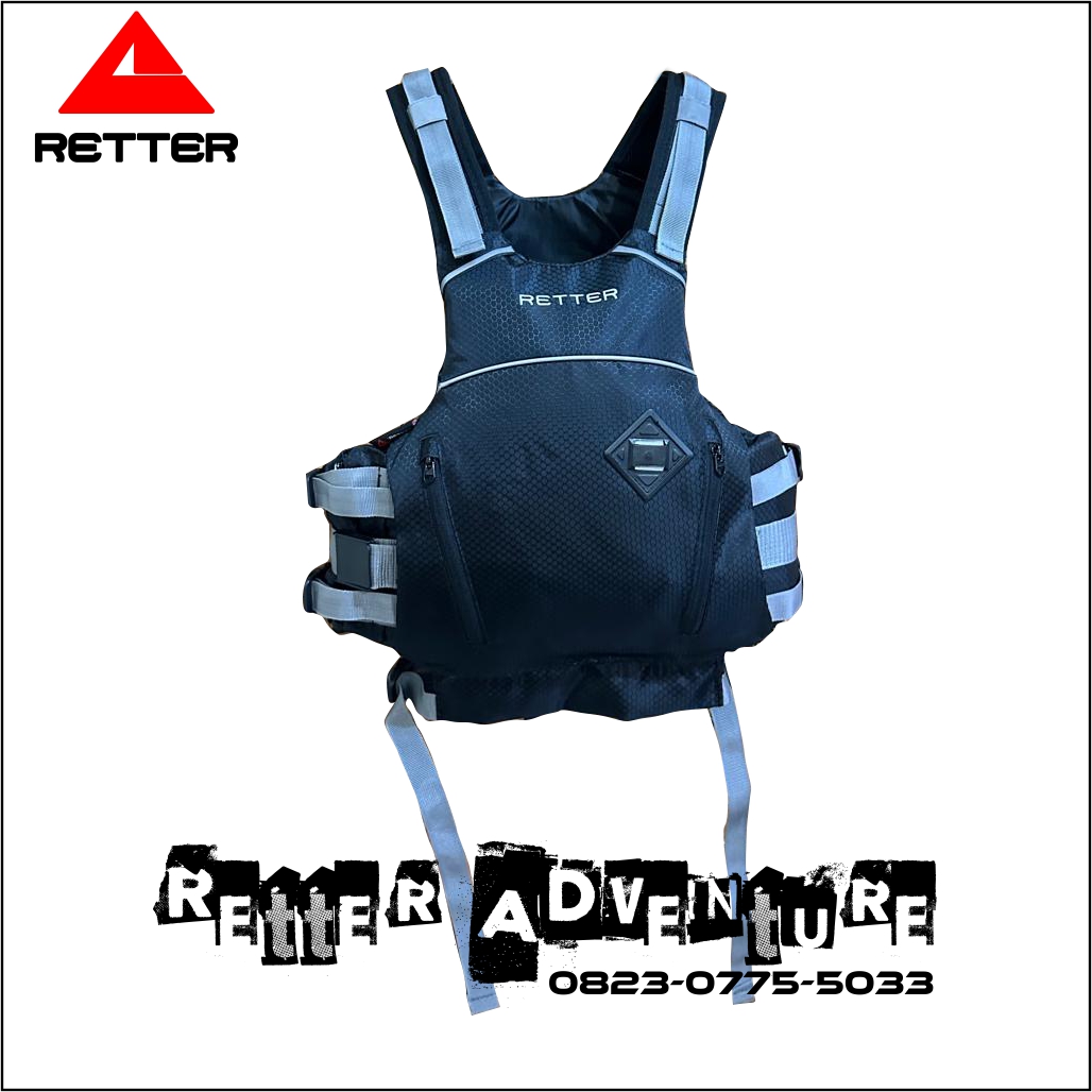 Stream ll Hitam Depan Retter Life Jacket Pelampung Stream ll